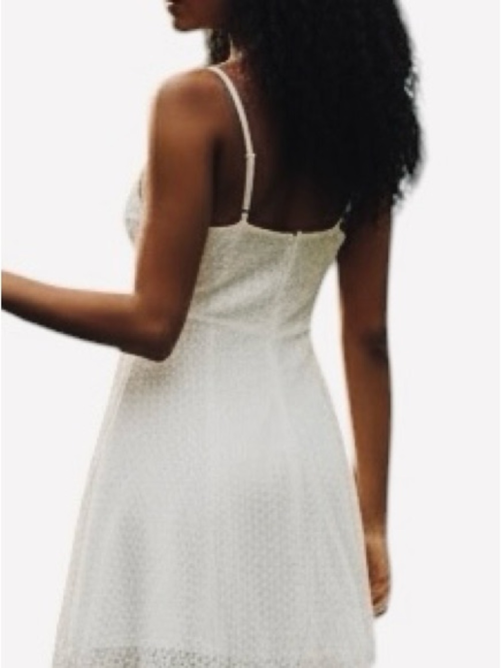 Lulus Classic White Spaghetti Adjustable Strap Lace Short  Dress in Ivory Sz S - Picture 2 of 13